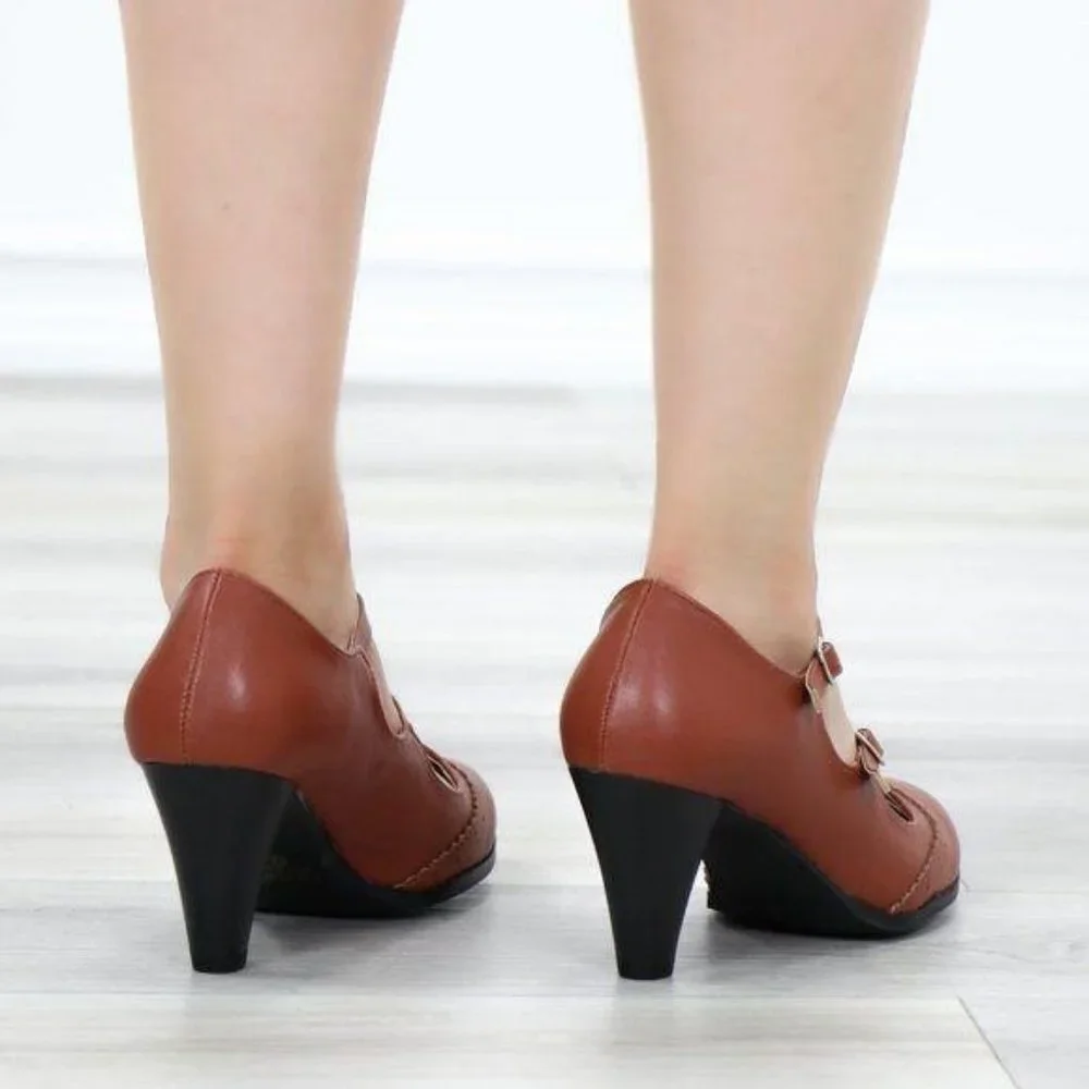 Vintage Style Oxford Heels Rockabilly - Picture 7 of 11